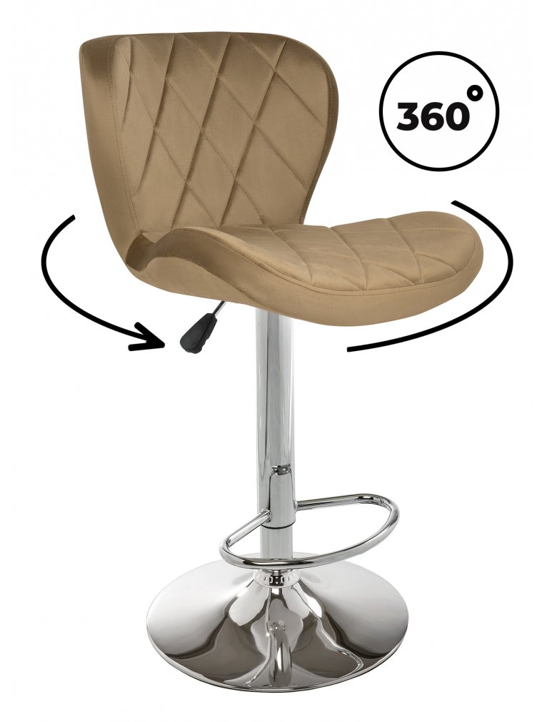 Барный стул Porch dark beige / chrome