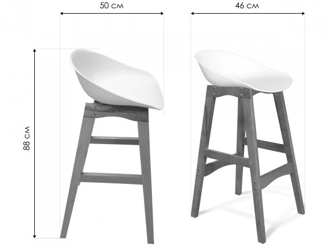 Барный стул SHT-ST19/S65 белый / прозрачный лак