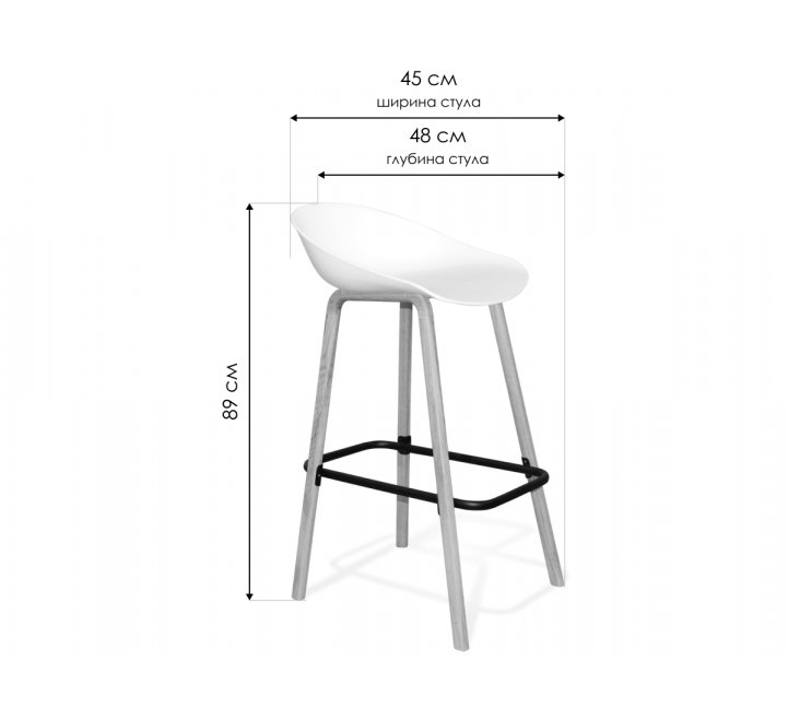 Барный стул SHT-ST19/S94 черный / прозрачный лак