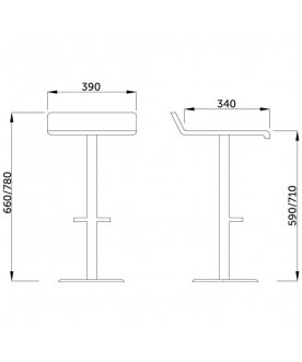 Барный стул Slim экокожа коричневая