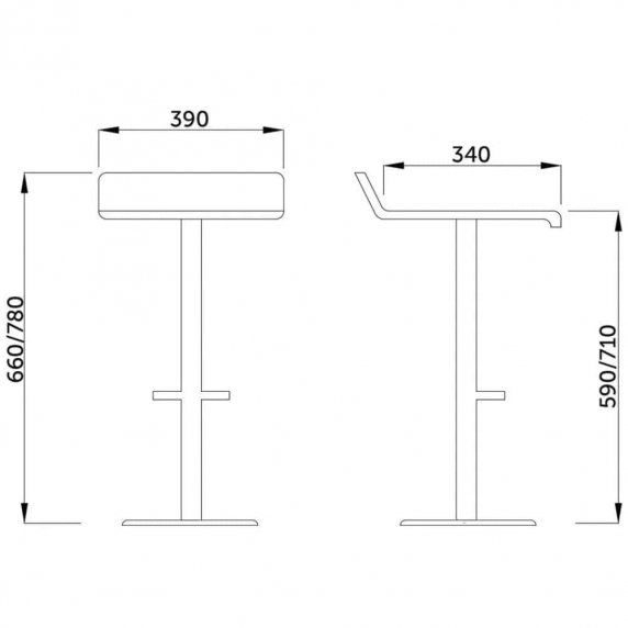 Барный стул Slim экокожа коричневая