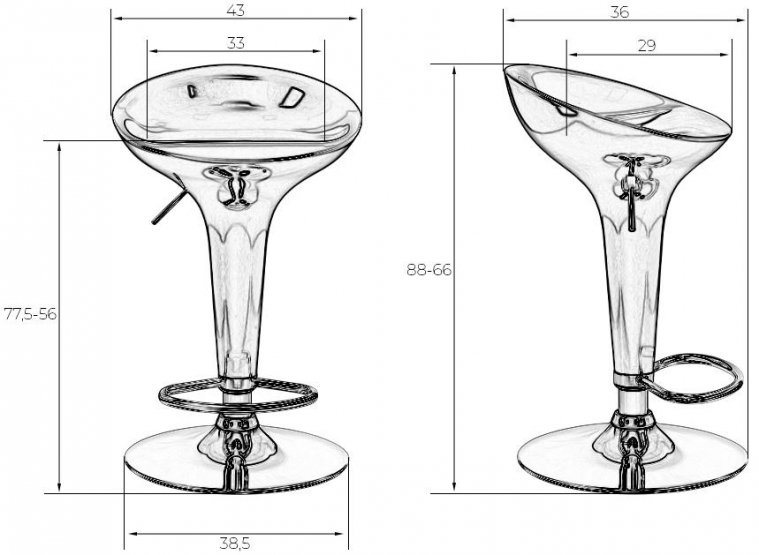 Барный стул Bomba фиолетовый металлик