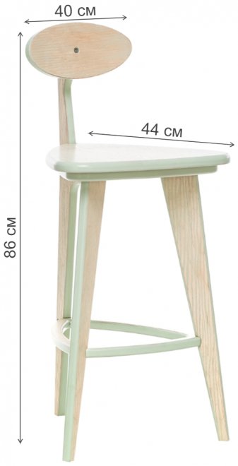 Барный стул три ножки прямые слоновая кость
