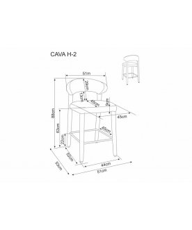 Барный стул Cava H_2 t.253 бежевый