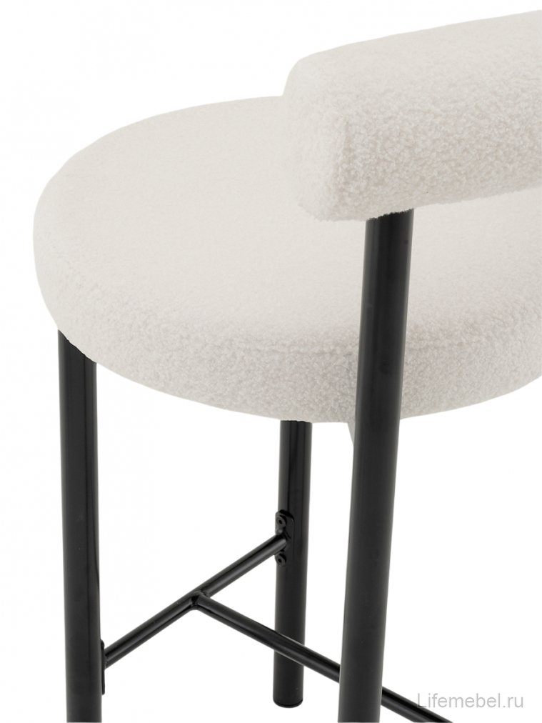 Полубарный стул Флориан букле молочный / черный