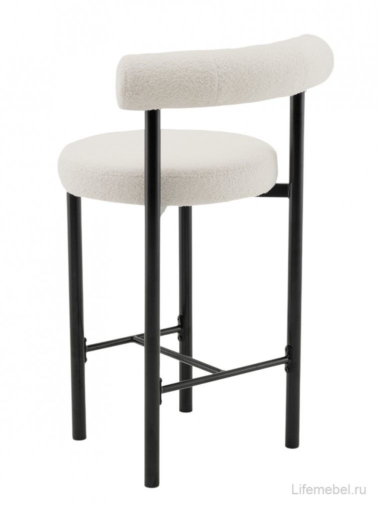 Полубарный стул Флориан букле молочный / черный