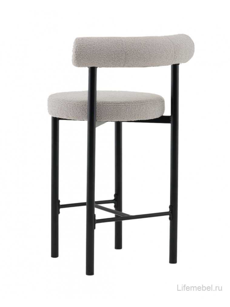 Полубарный стул Флориан букле светло-серый / черный