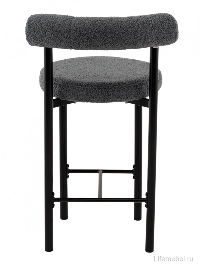 Полубарный стул Флориан букле темно-серый / черный
