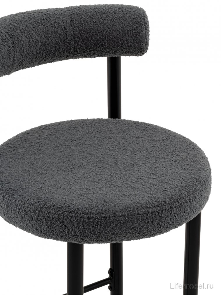 Полубарный стул Флориан букле темно-серый / черный