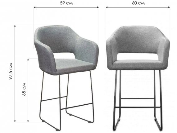 Полубарный стул Oscar грей / линк золото