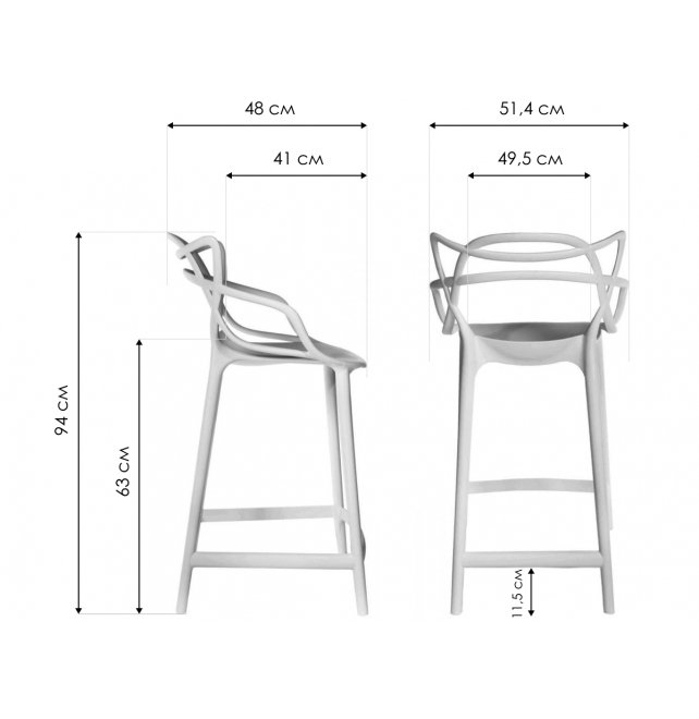 Полубарный стул Masters серый