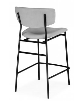 Стул барный Поло светло-серый / черный каркас