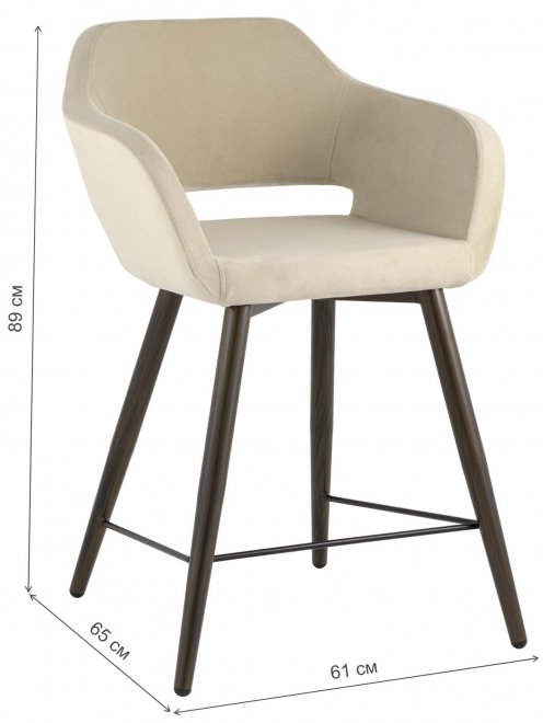 Полубарный стул Симона бежевый велюр