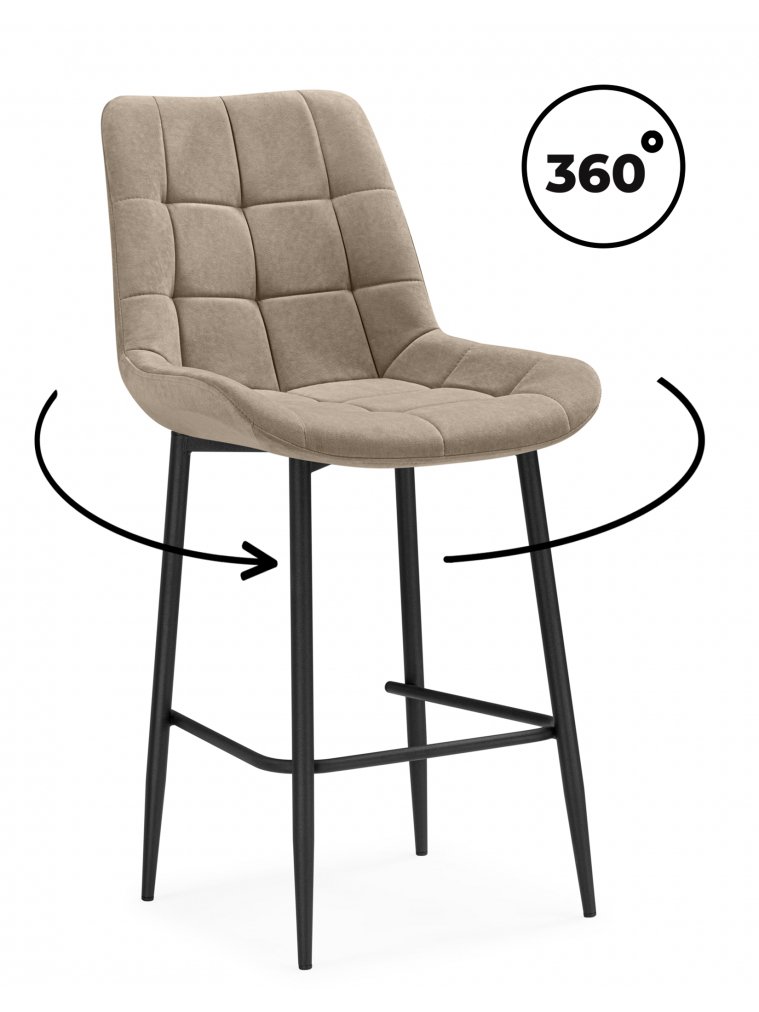 Полубарный стул Стронг вращающийся латте (hl 70) / черный каркас