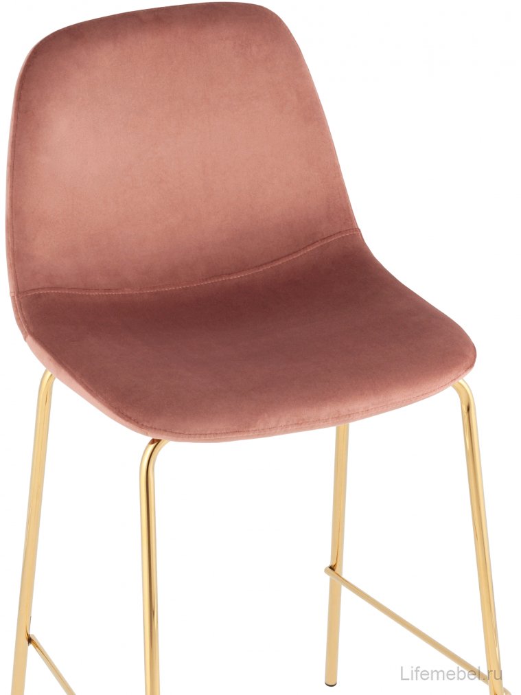 Полубарный стул Валли розовый / золотой