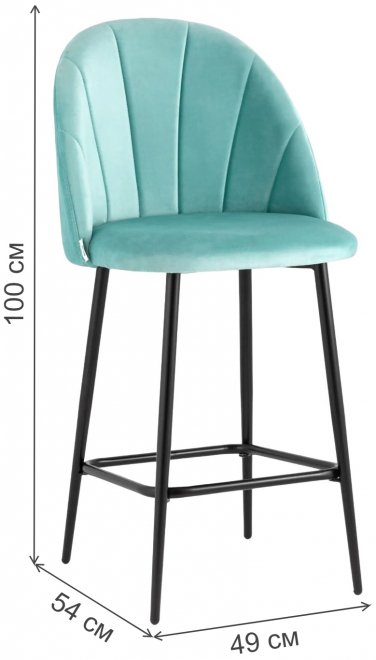 Полубарный стул Закур NEW пыльно-голубой
