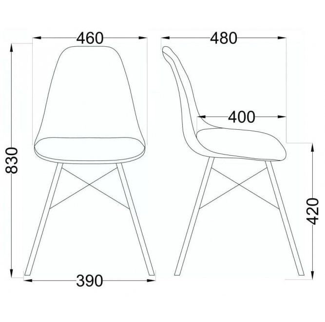 Деревянный стул Kord пластик серый