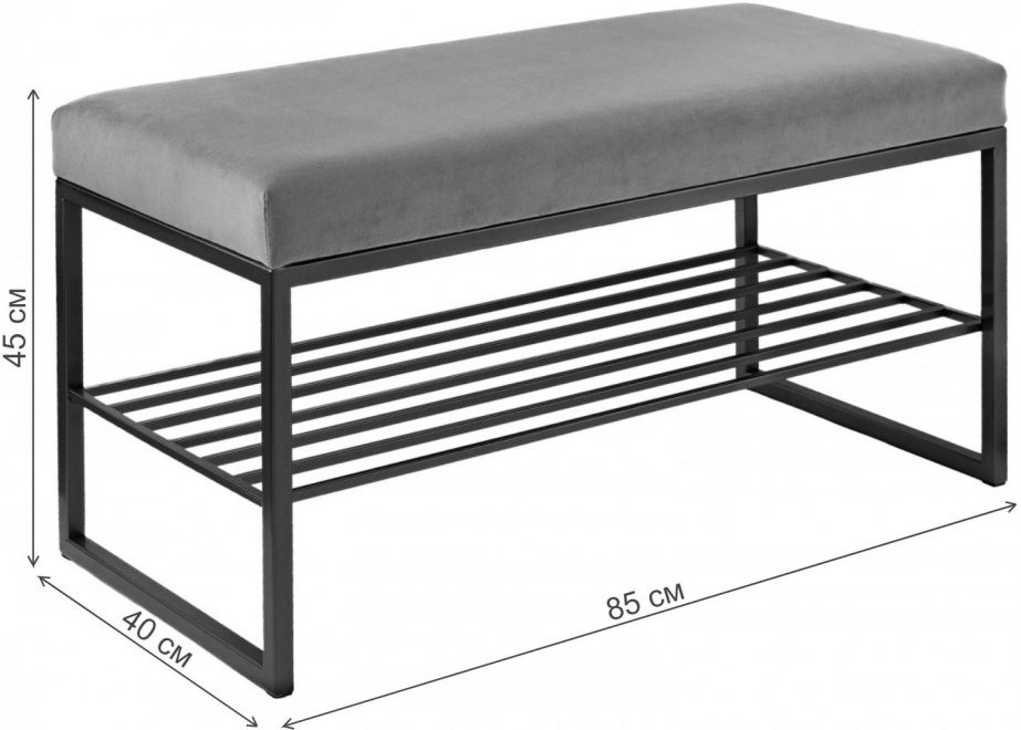 Банкетка Ruby Mini золотая / светло-голубая