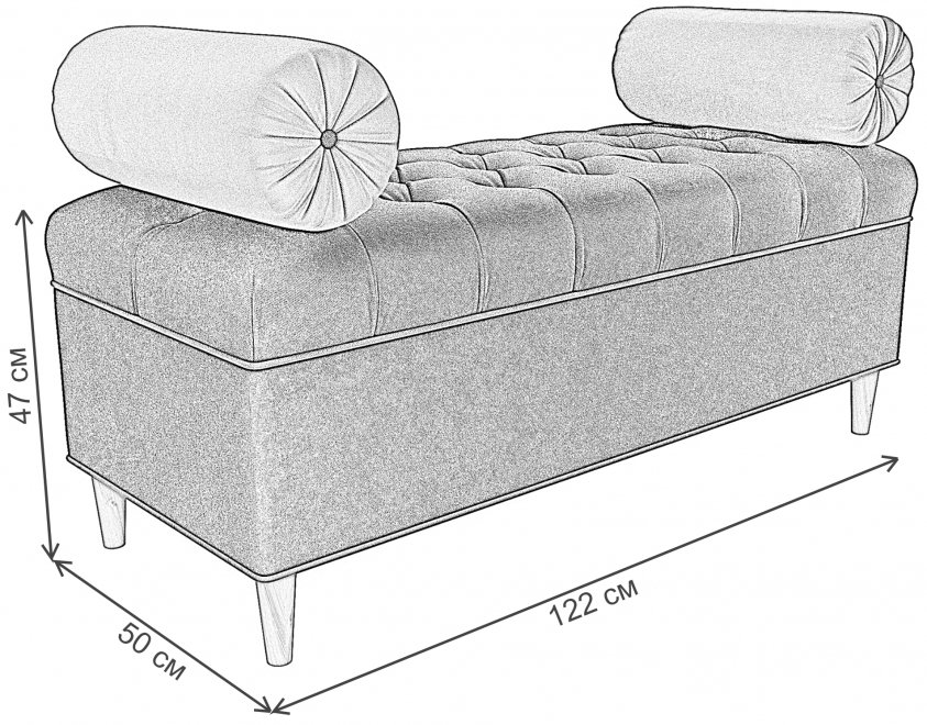 Банкетка Глория экокожа черная