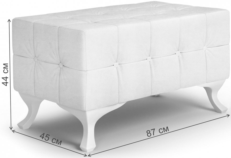 Банкетка Гордон 87 экокожа polo белая