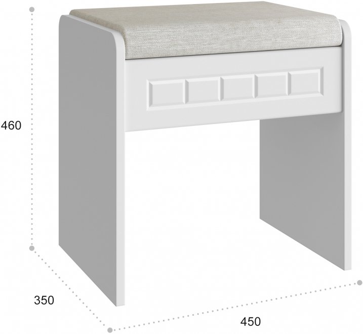 Банкетка Монблан МБ-90К белое дерево