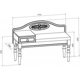 Банкетка Ассоль АС-41 правая
