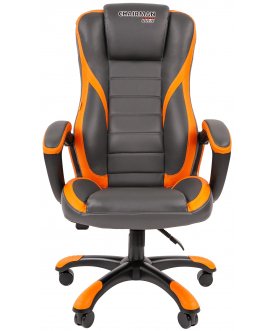 Игровое кресло Chairman game 22 экопремиум серое / оранжевое