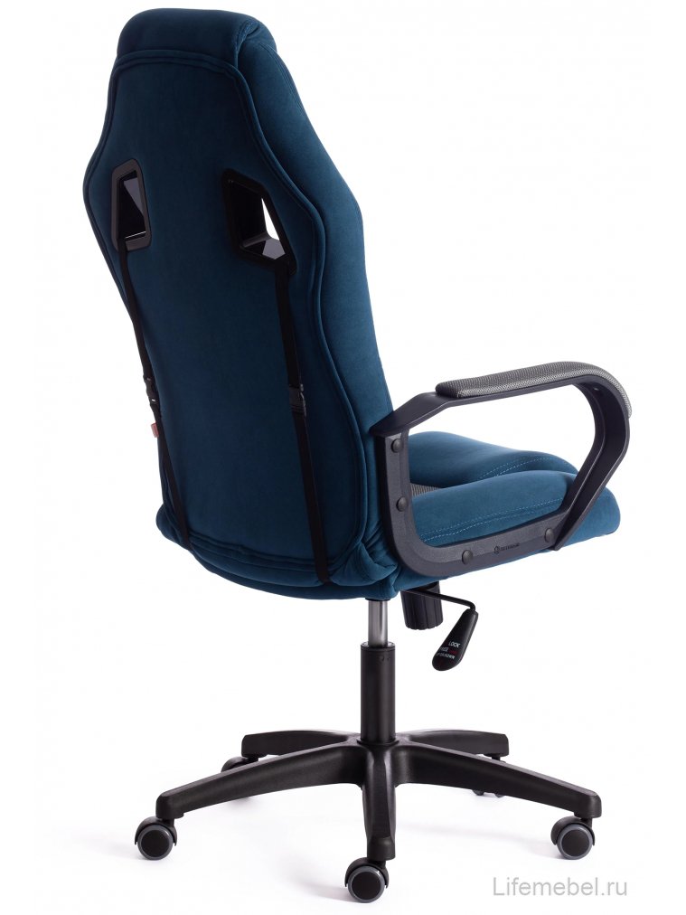 Компьютерное кресло Driver/Драйвер флок синий / ткань серый