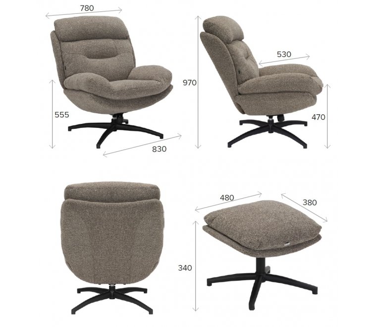 Компьютерное кресло Everprof Kiwi ткань бежевый