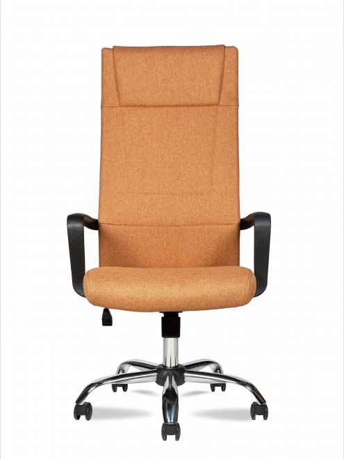 Компьютерное кресло Клерк хром коричневый