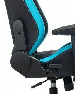 Игровое кресло Knight Neon черный / голубой соты экокожа