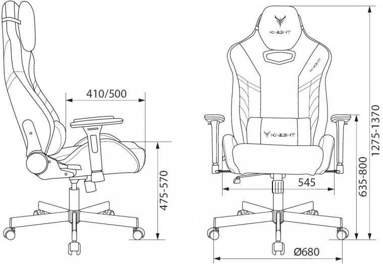 Компьютерное кресло Knight Thunder 5X черный / голубой