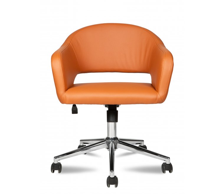 Компьютерное кресло Комфорт хром оранжевый