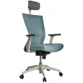 Компьютерное кресло Airex AIRE-101W белый / серебр-голубой
