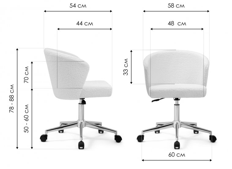 Компьютерное кресло Lika white teddy / black