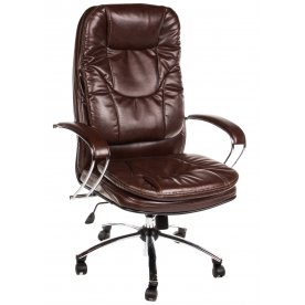 Кресло Anders экокожа / хром коричневое