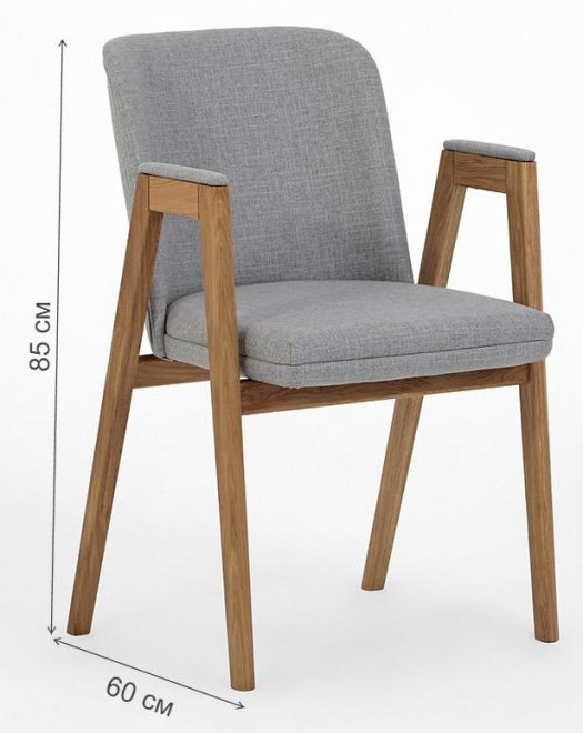 Кресло Бостон серый / светлый дуб