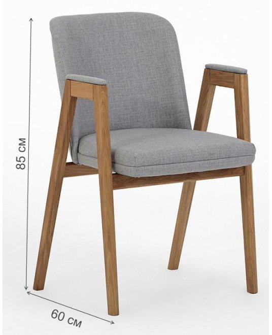 Кресло Бостон серый / светлый дуб