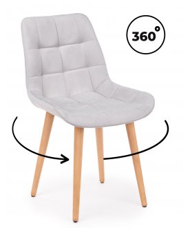 Стулья на металлокаркасе Челси 360 светло-серый (zd 960) / светлое дерево