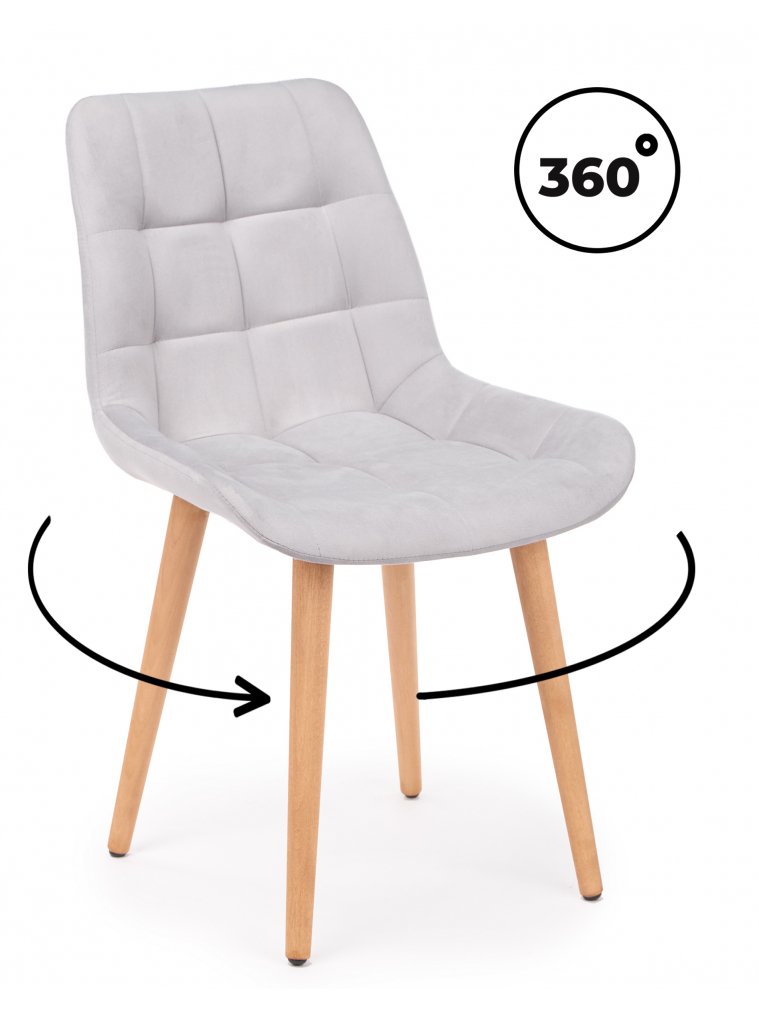 Деревянный стул Челси 360 светло-серый (zd 960) / светлое дерево