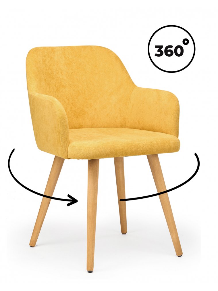 Деревянный стул Инфини 360 горчичный (ocean 016) / светлое дерево