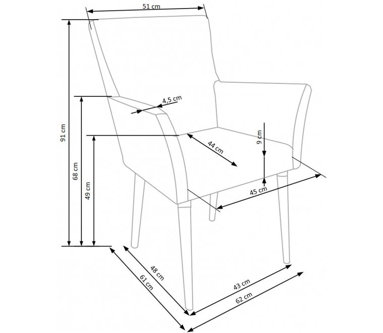 Деревянный стул Маран темно-серый / натуральный
