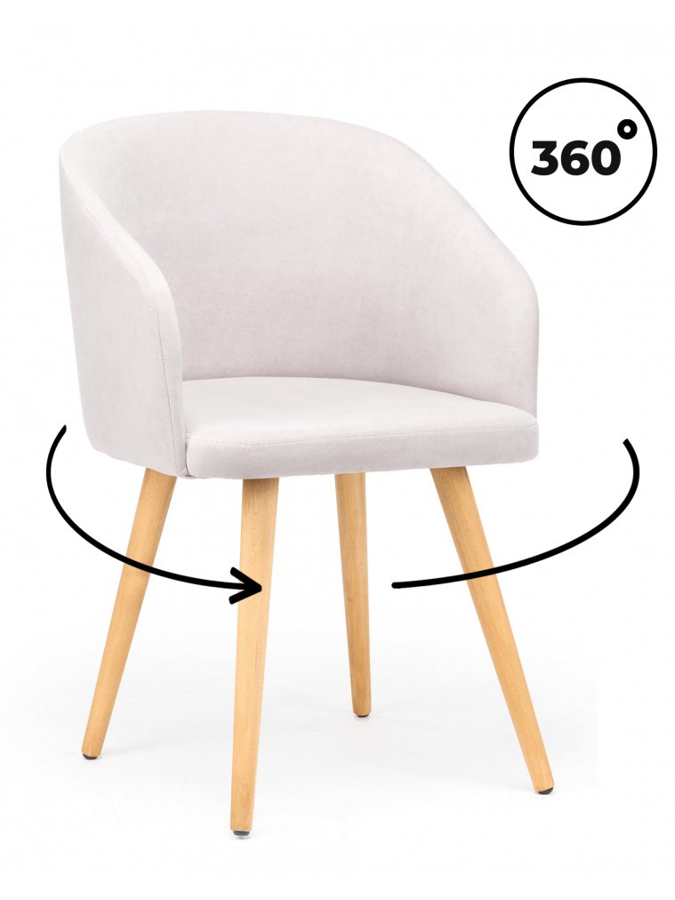 Деревянный стул Монер 360 светло-серый (glory 36) / светлое дерево