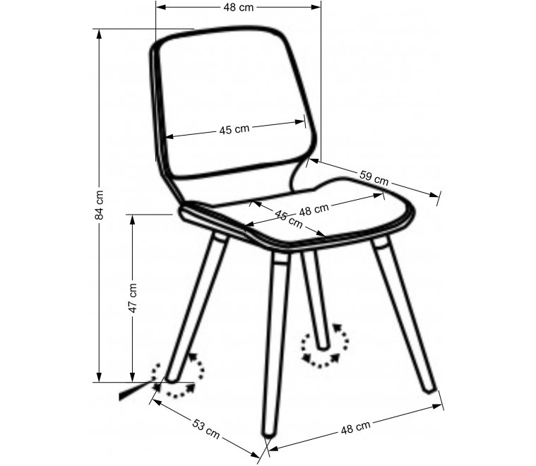 Деревянный стул Рашем кремовый / ореховый