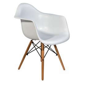 Кресло Hames белое / деревянный каркас