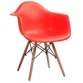 Кресло Hames красное / деревянный каркас