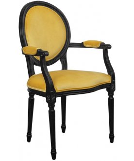 Мягкий стул с подлокотниками Delo Kora Arm Yellow