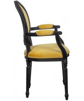 Мягкий стул с подлокотниками Delo Kora Arm Yellow