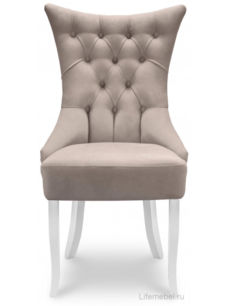 Стул Альберт коричневый велюр Киви 88 / белый каркас / серебро