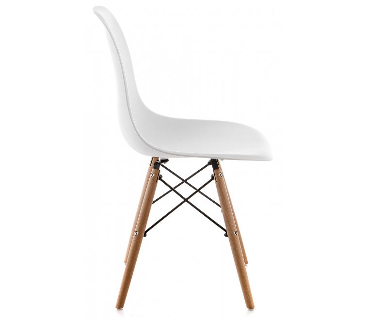 Стул Eames PC-015 WL white / wooden legs